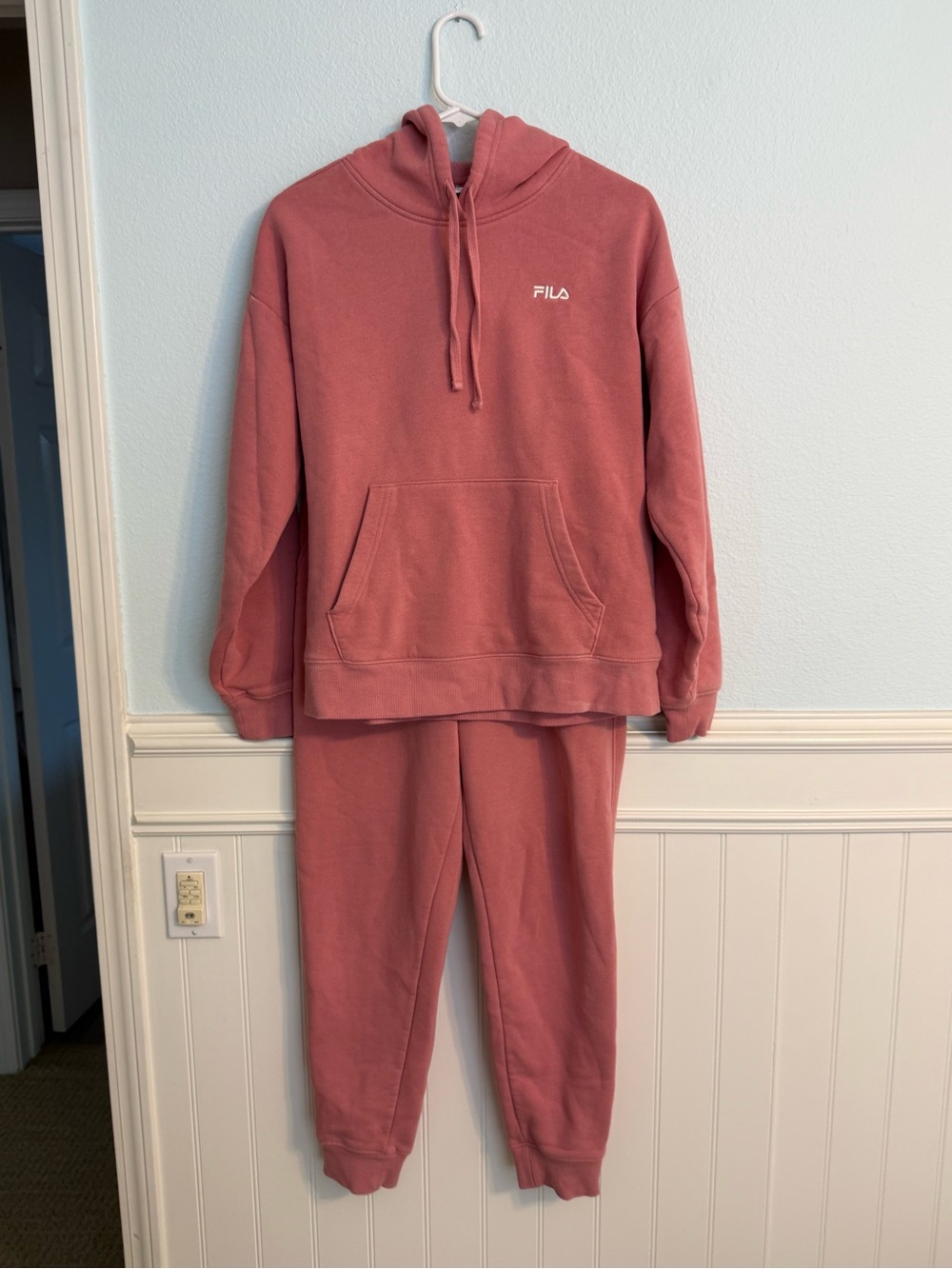 FILA womens Dusty Rose Hoodie & Joggers Set